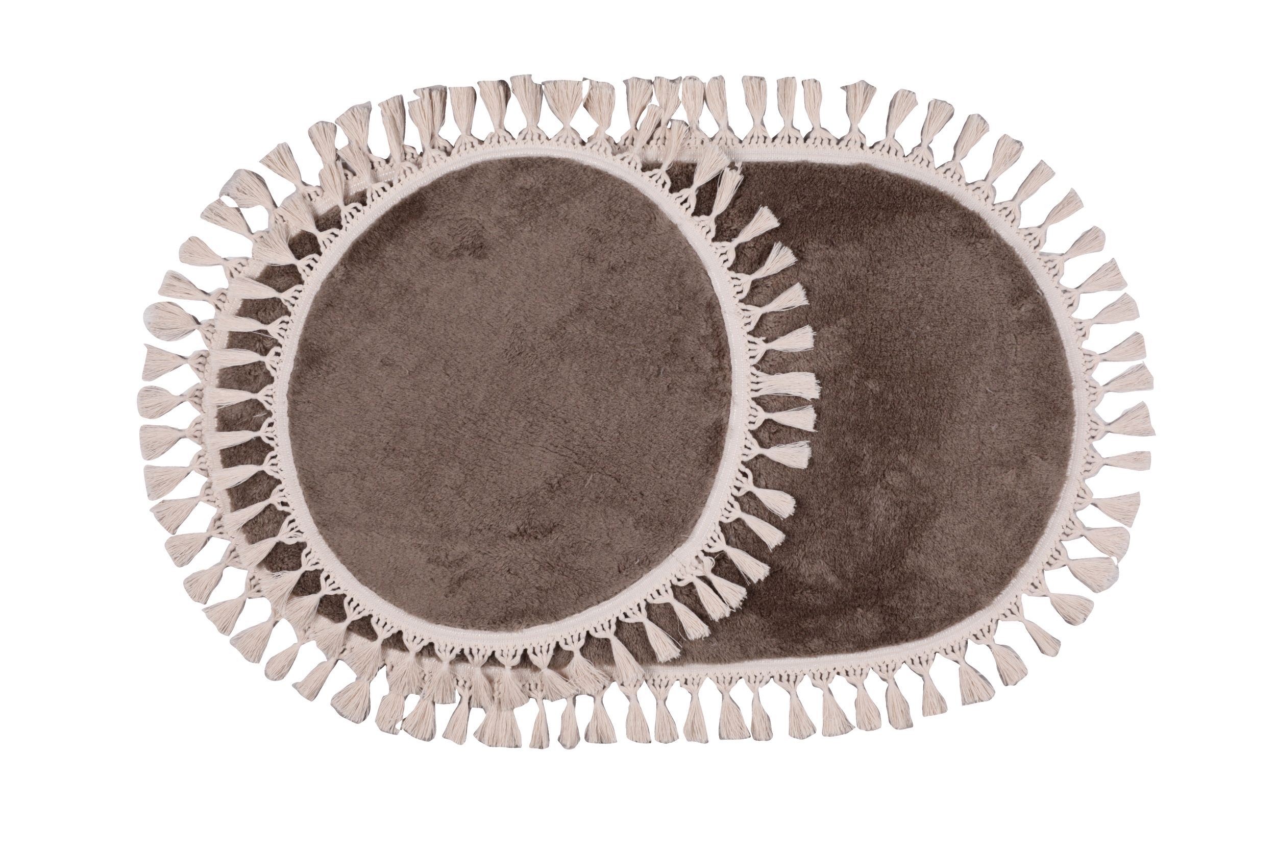 Simirna Oval 2PC Ponpon Saçaklı