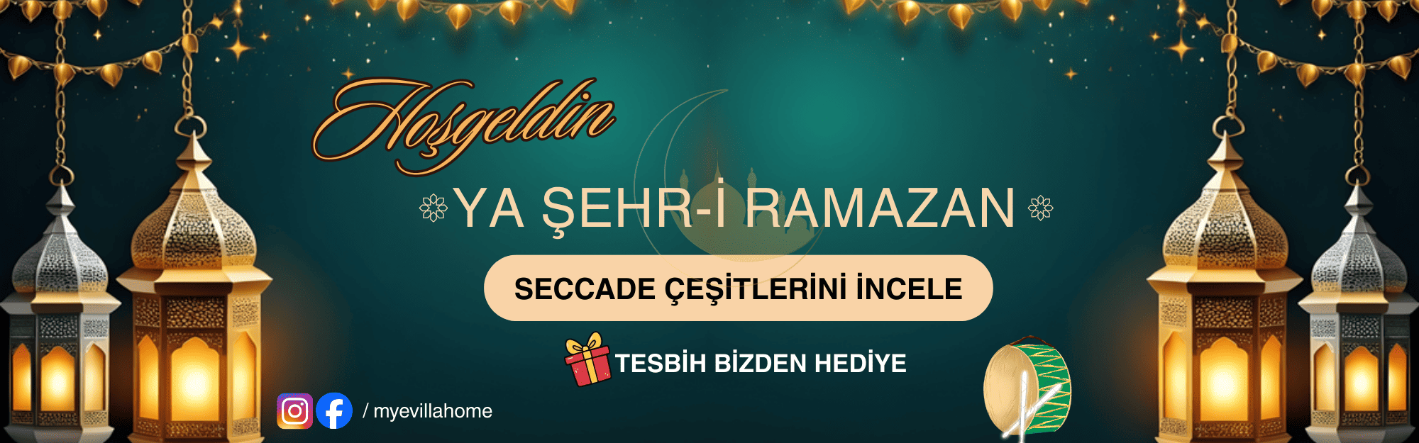 Ramazan ayıa özel seccade alana tesbih hediye!