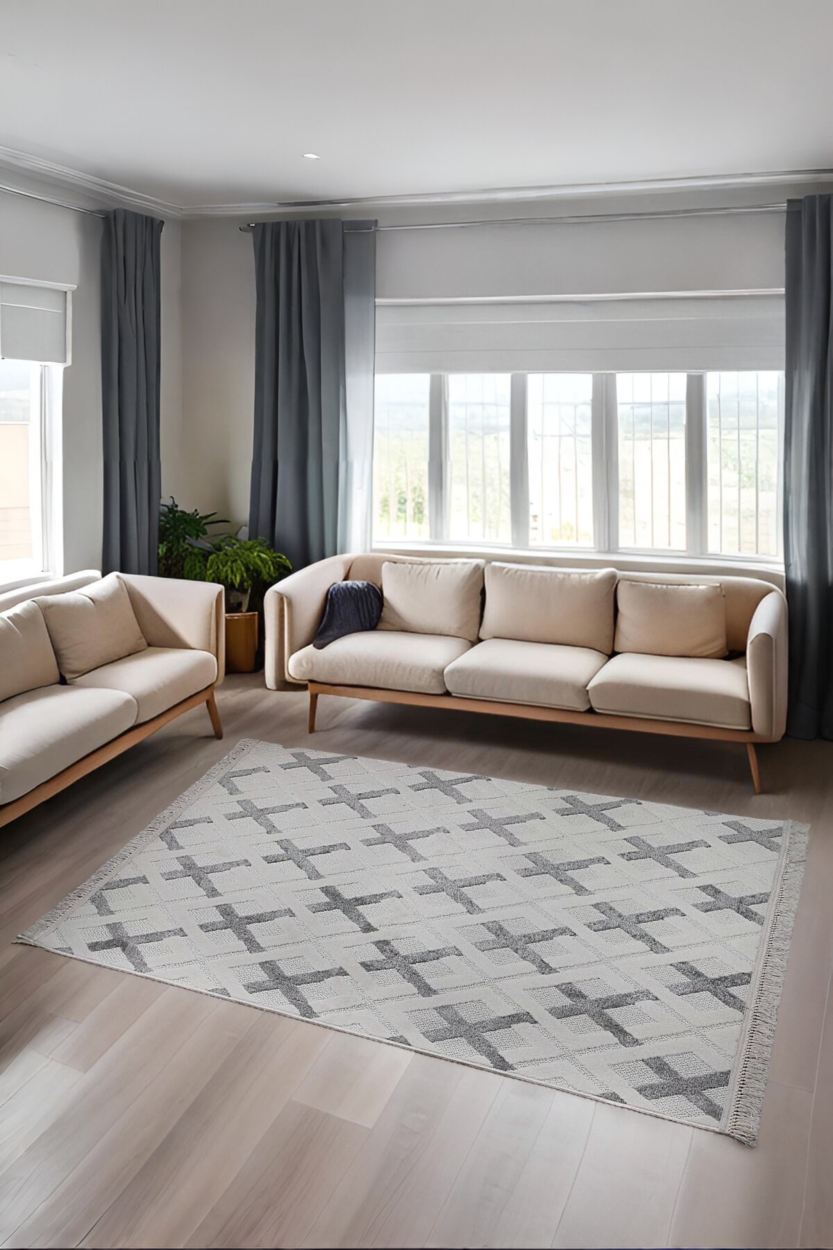 Bergama Desenli Dekoratif Dokuma Halı Salon Yatak Odası ve Koridor Halısı 9804A Bergama Desenli Dekoratif Dokuma Halı Salon Yatak Odası ve Koridor Halısı 9804A