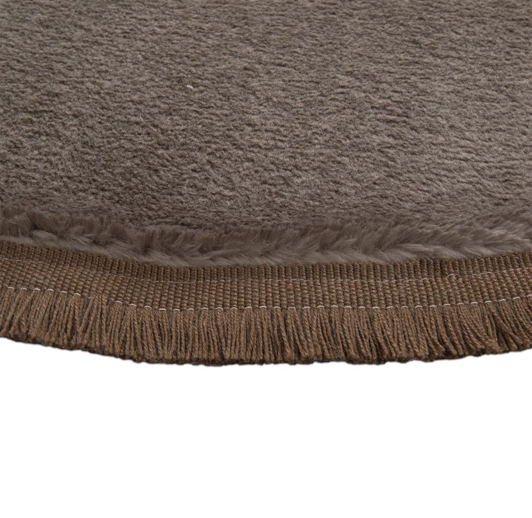 My Evilla Modern Dekoratif Halı Jel Kaymaz Taban Peluş Yuvarlak Model Vizon Renk Saçaklı My Evilla Modern Dekoratif Halı Jel Kaymaz Taban Peluş Yuvarlak Model Vizon Renk Saçaklı