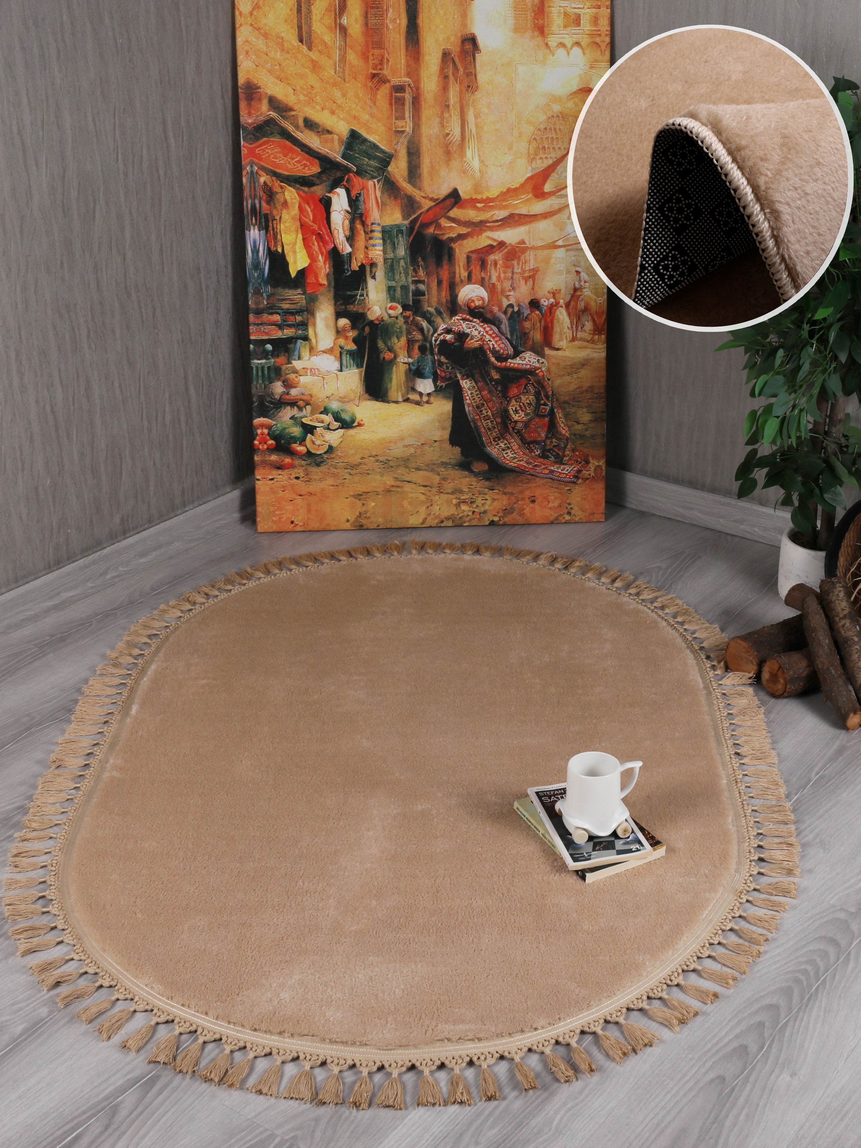 My Evilla Modern Dekoratif Oval Örgü Saçaklı Simirna Peluş Halı Yolluk My Evilla Modern Dekoratif Oval Örgü Saçaklı Simirna Peluş Halı Yolluk
