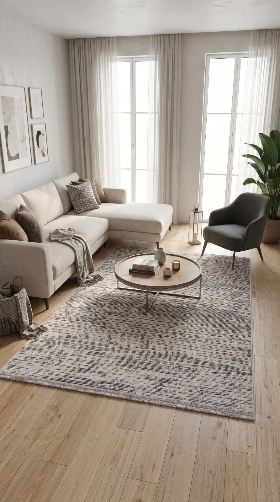 Saten Halı Modern Kaymaz Tabanlı Yıkanabilir Salon Oturma Odası Halısı Düz Çizgi Desen
